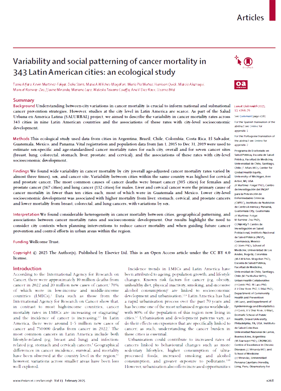 Variability and social pattering cancer latam